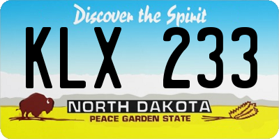 ND license plate KLX233