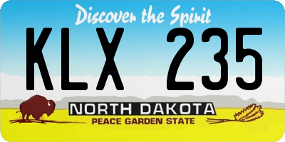 ND license plate KLX235