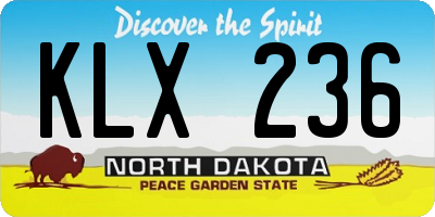 ND license plate KLX236