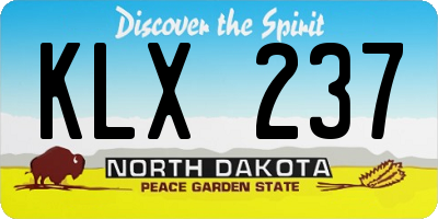ND license plate KLX237