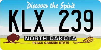 ND license plate KLX239
