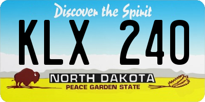 ND license plate KLX240
