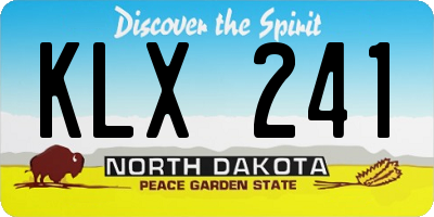 ND license plate KLX241