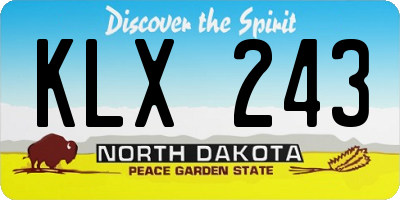 ND license plate KLX243