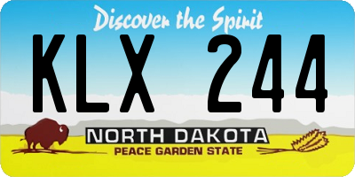 ND license plate KLX244