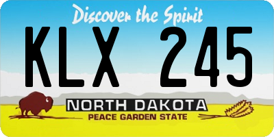 ND license plate KLX245