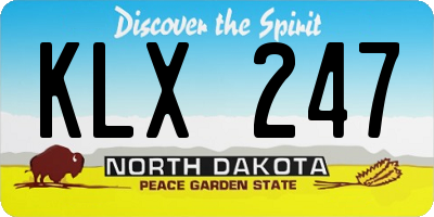 ND license plate KLX247