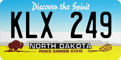 ND license plate KLX249
