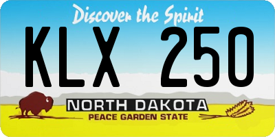 ND license plate KLX250
