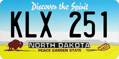 ND license plate KLX251