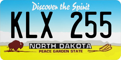 ND license plate KLX255