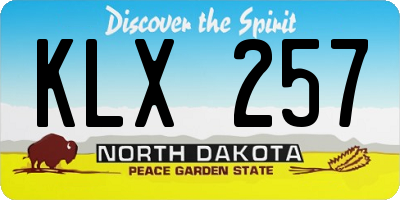 ND license plate KLX257