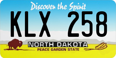 ND license plate KLX258