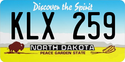 ND license plate KLX259
