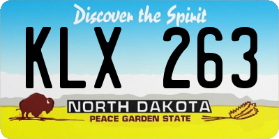 ND license plate KLX263