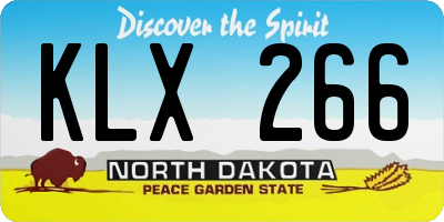 ND license plate KLX266