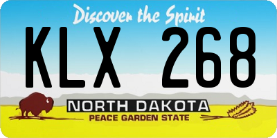 ND license plate KLX268