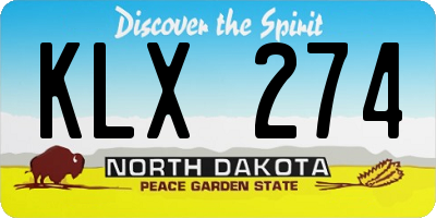 ND license plate KLX274