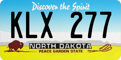 ND license plate KLX277