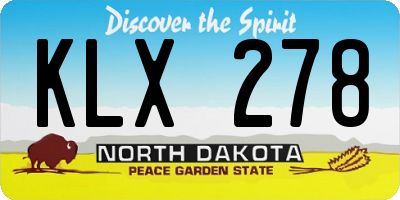 ND license plate KLX278