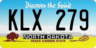 ND license plate KLX279