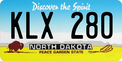 ND license plate KLX280