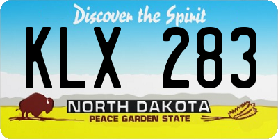 ND license plate KLX283