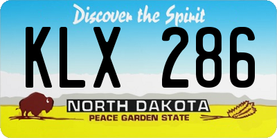 ND license plate KLX286