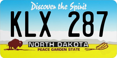 ND license plate KLX287