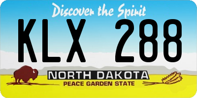 ND license plate KLX288