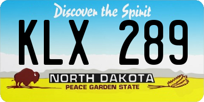 ND license plate KLX289
