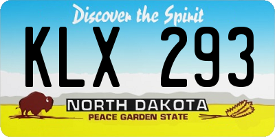 ND license plate KLX293