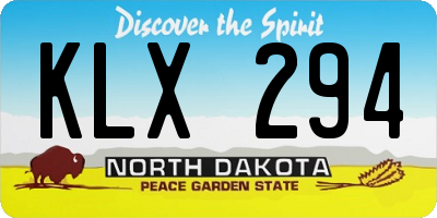 ND license plate KLX294