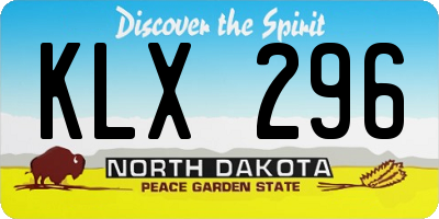 ND license plate KLX296