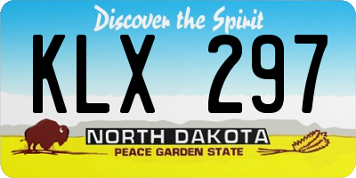 ND license plate KLX297