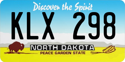 ND license plate KLX298