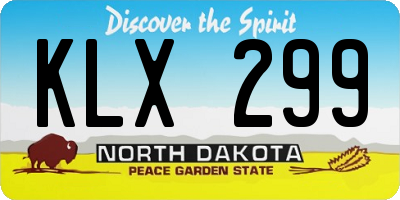 ND license plate KLX299