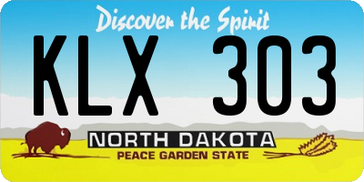 ND license plate KLX303