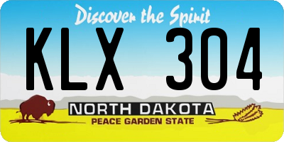 ND license plate KLX304