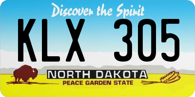 ND license plate KLX305