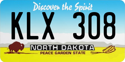 ND license plate KLX308