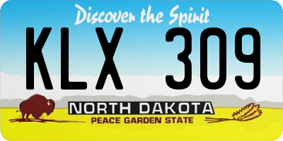 ND license plate KLX309