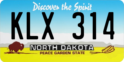 ND license plate KLX314