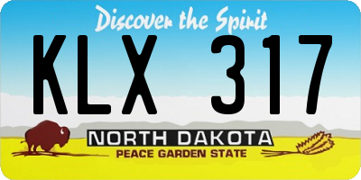ND license plate KLX317