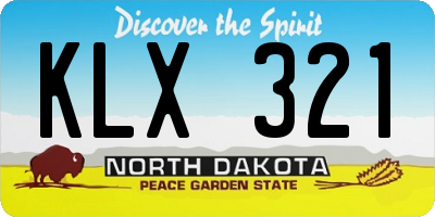 ND license plate KLX321