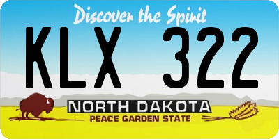 ND license plate KLX322
