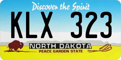 ND license plate KLX323