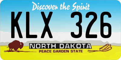 ND license plate KLX326