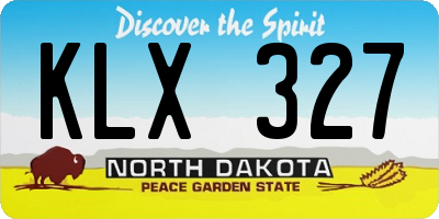 ND license plate KLX327