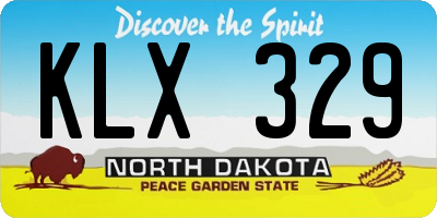 ND license plate KLX329